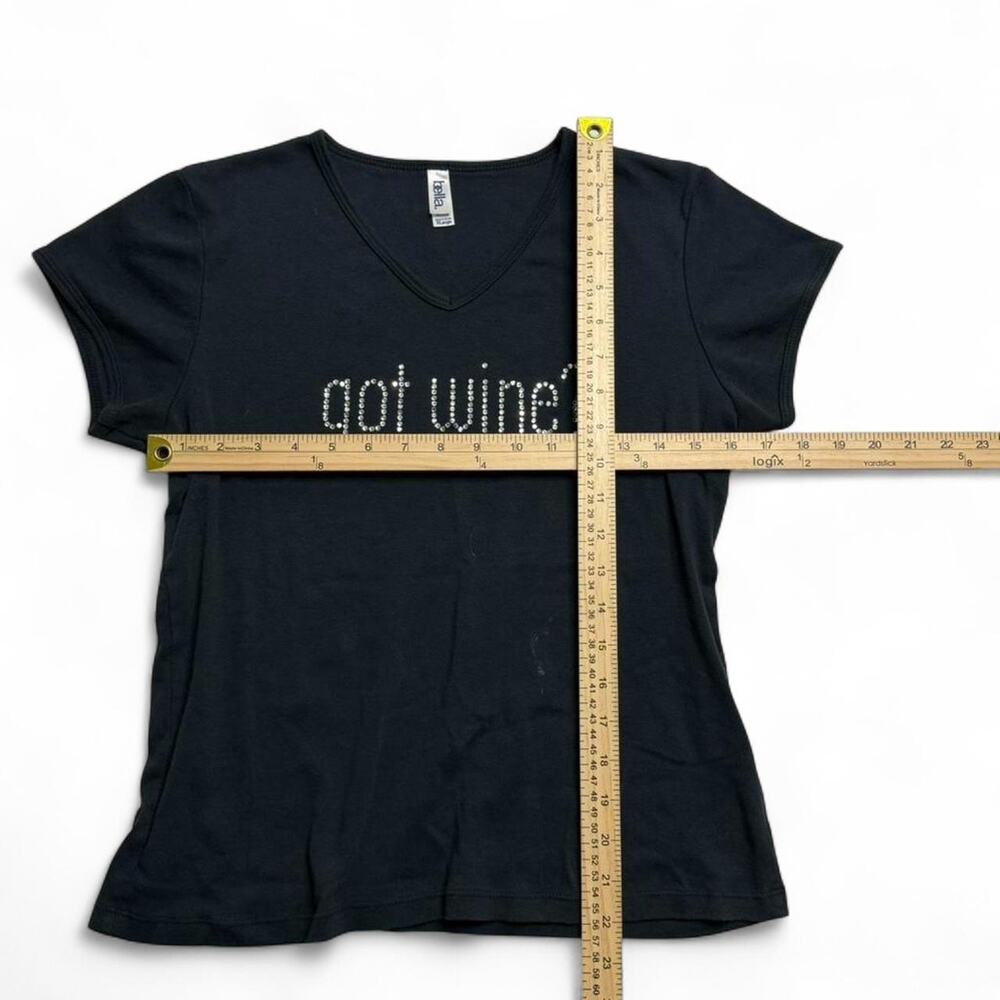 Got Wine ? Black Mcbling Baby Tee Full Length Fitted V Neck 100% Cotton size xl - Picture 4 of 8